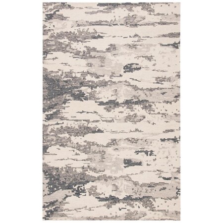 Safavieh 6 x 9 ft. Abstract 100 Percent Wool Pile Rectangle RugCharcoal & Ivory ABT465H-6